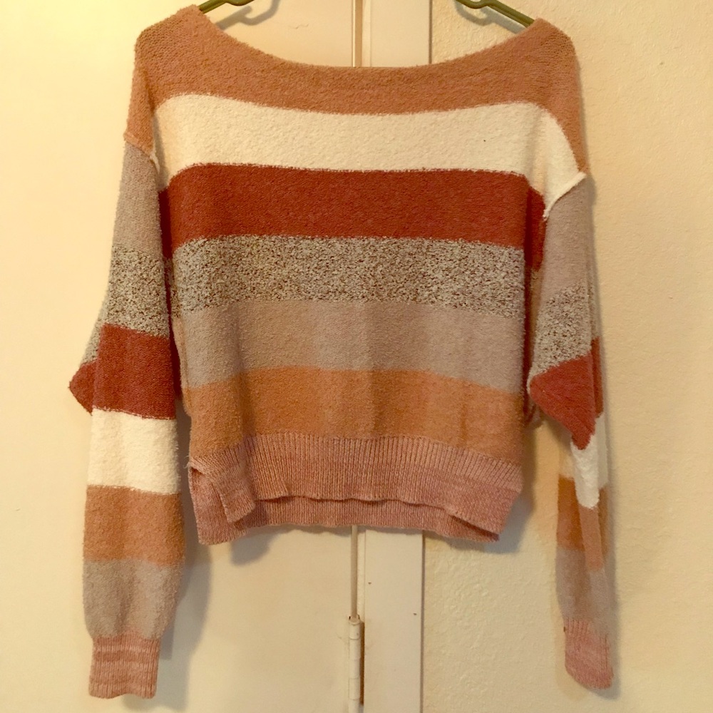 Free People cropped striped sweater